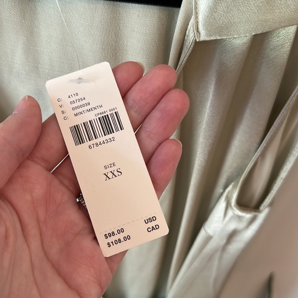 NWT Anthropologie Mint Green Tie Tank Blouse - Picture 4 of 9